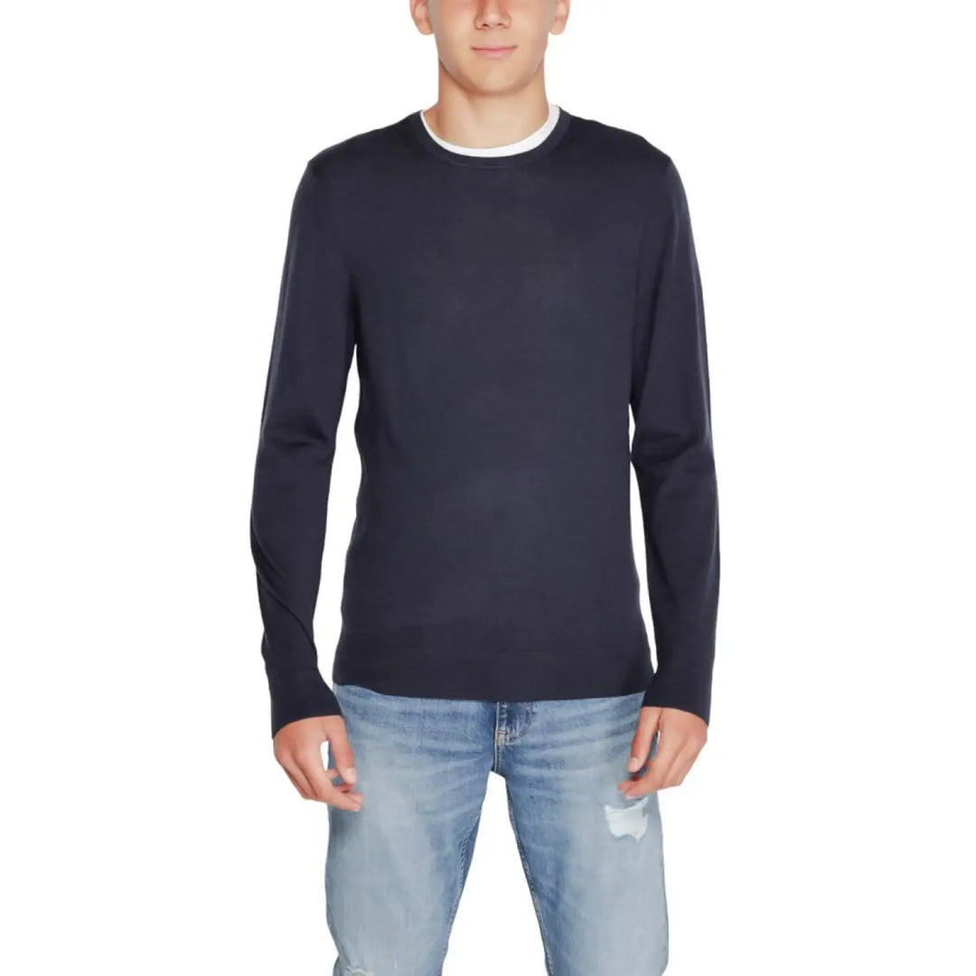 Calvin Klein Blue Recycled Wool Sweatshirt
