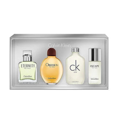 Calvin Klein Gift Set for Men 4 Piece Mini Eau De Toilette Spray Collection Men’s Sets