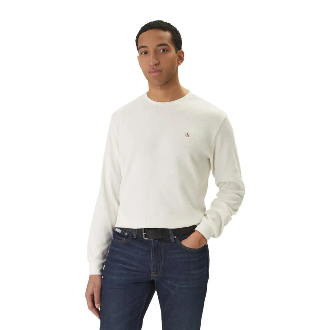 Calvin Klein Jeans Beige Cotton Long Sleeve T-shirt