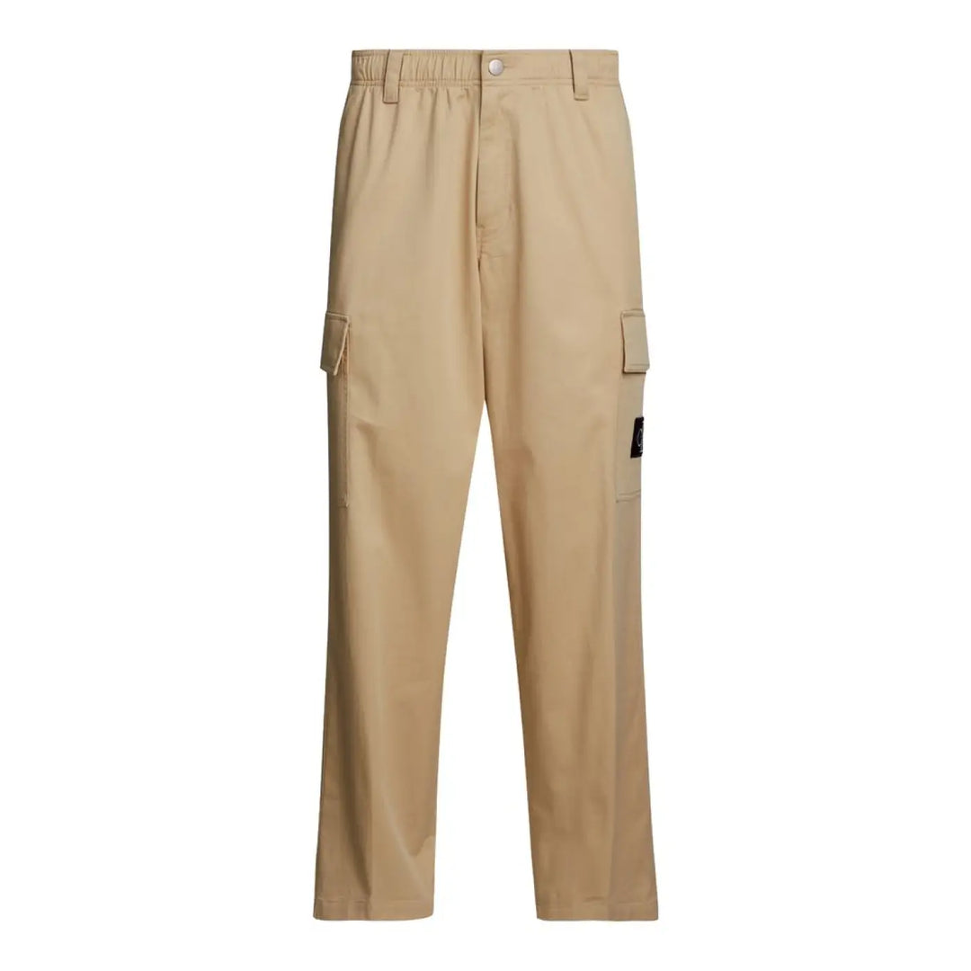 Calvin Klein Jeans Beige Recycled Cotton Casual Pants