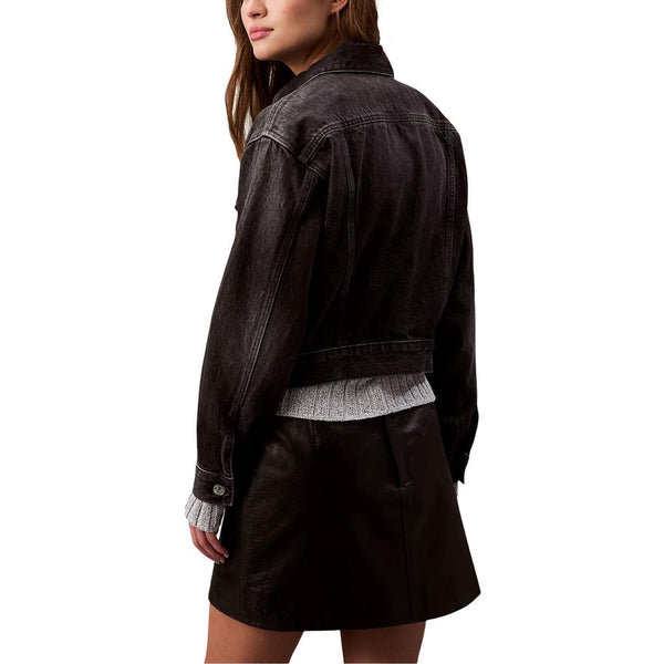 Calvin Klein Jeans Trucker Jackets - Black Cotton Denim Jacket