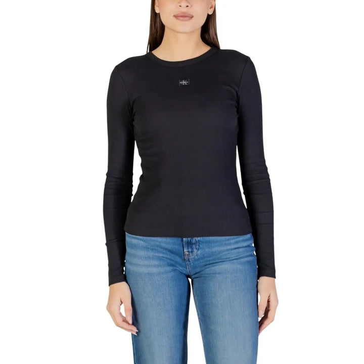 Calvin Klein Jeans Black Cotton Long Sleeve T-shirt