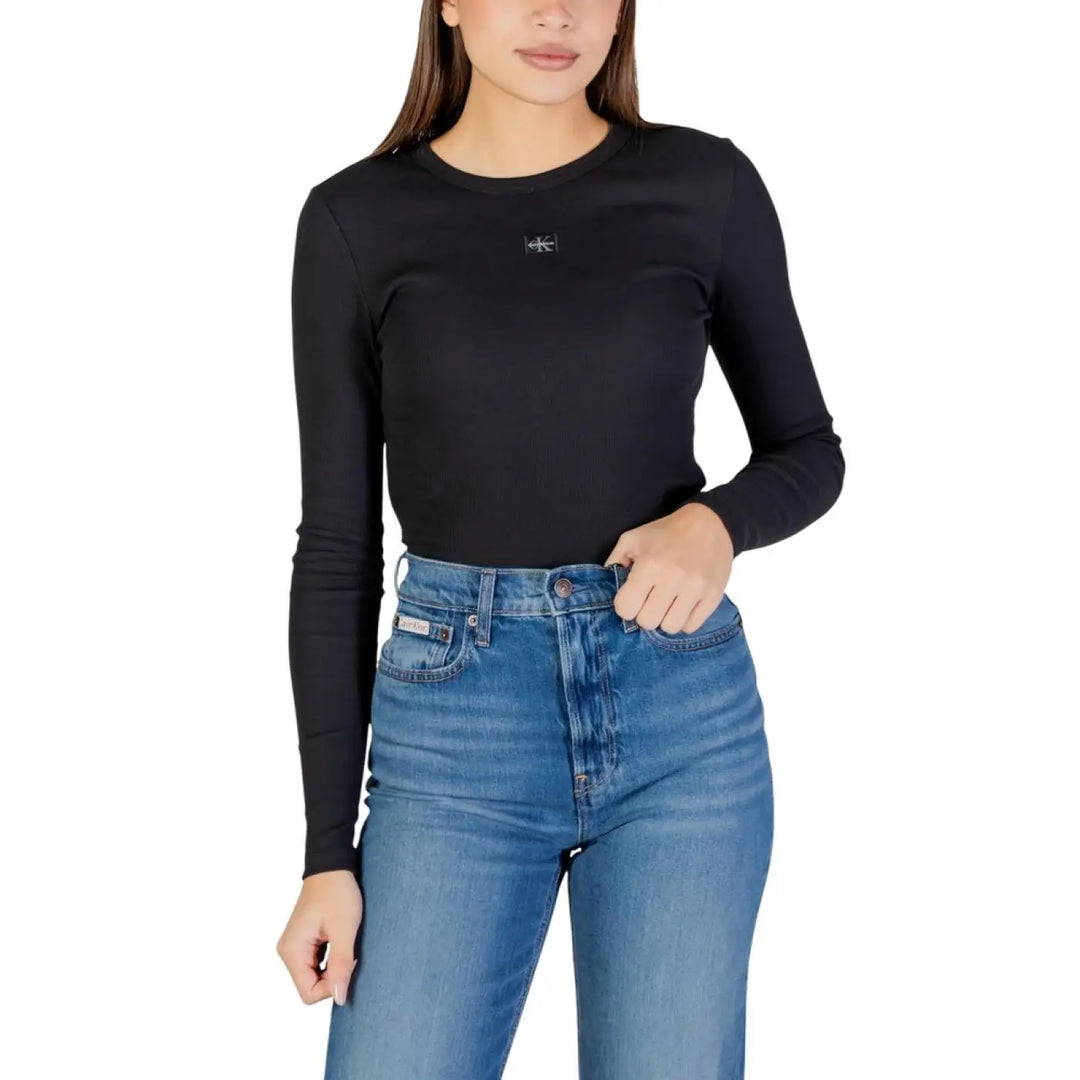 Calvin Klein Jeans Black Cotton Long Sleeve T-shirt