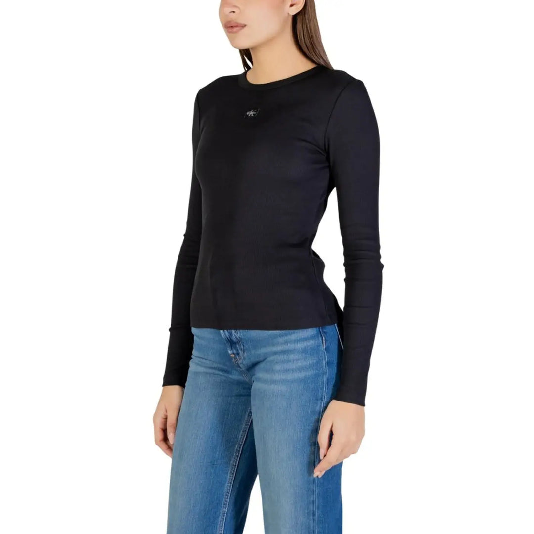 Calvin Klein Jeans Black Cotton Long Sleeve T-shirt