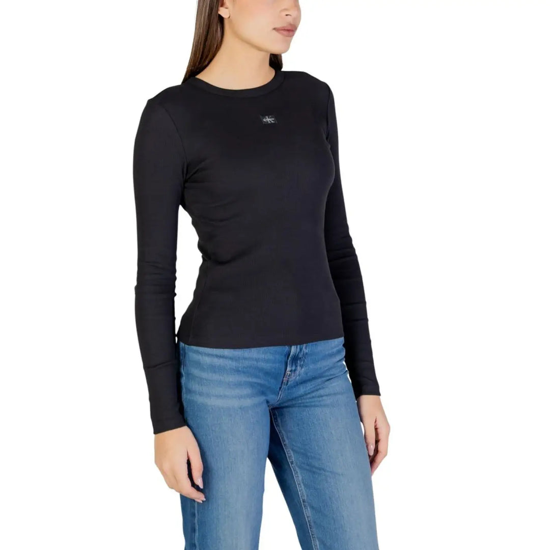 Calvin Klein Jeans Black Cotton Long Sleeve T-shirt