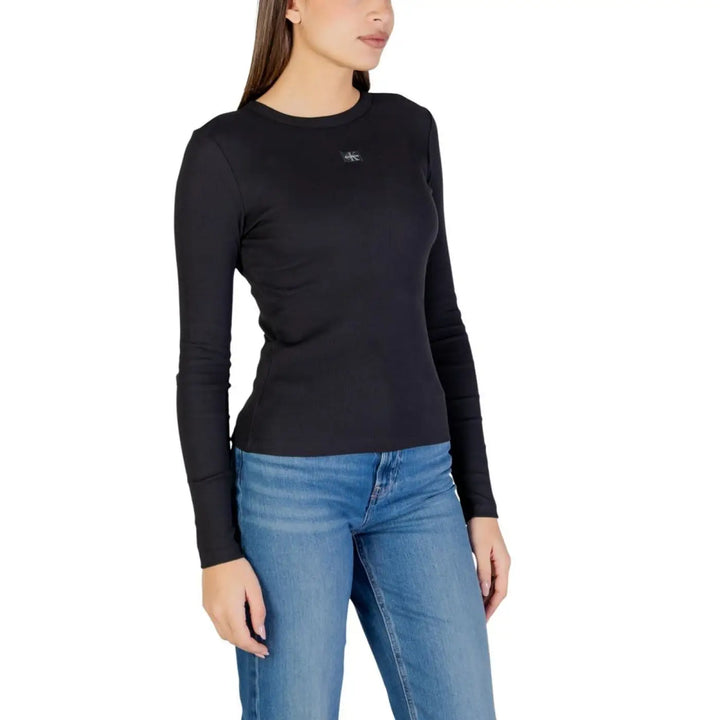 Calvin Klein Jeans Black Cotton Long Sleeve T-shirt