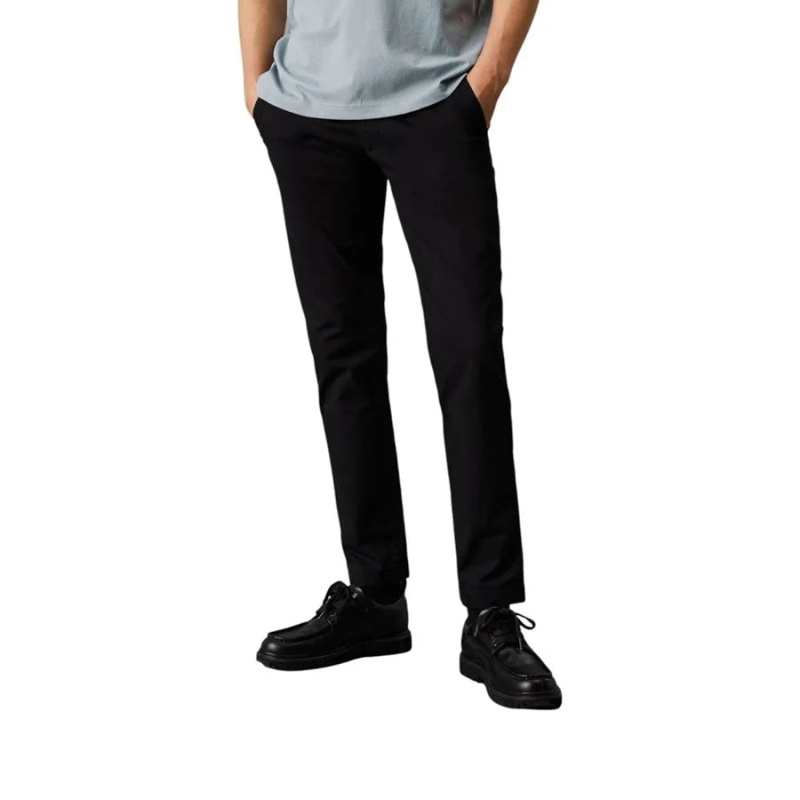 Calvin Klein Jeans Black Recycled Cotton Chino Pants