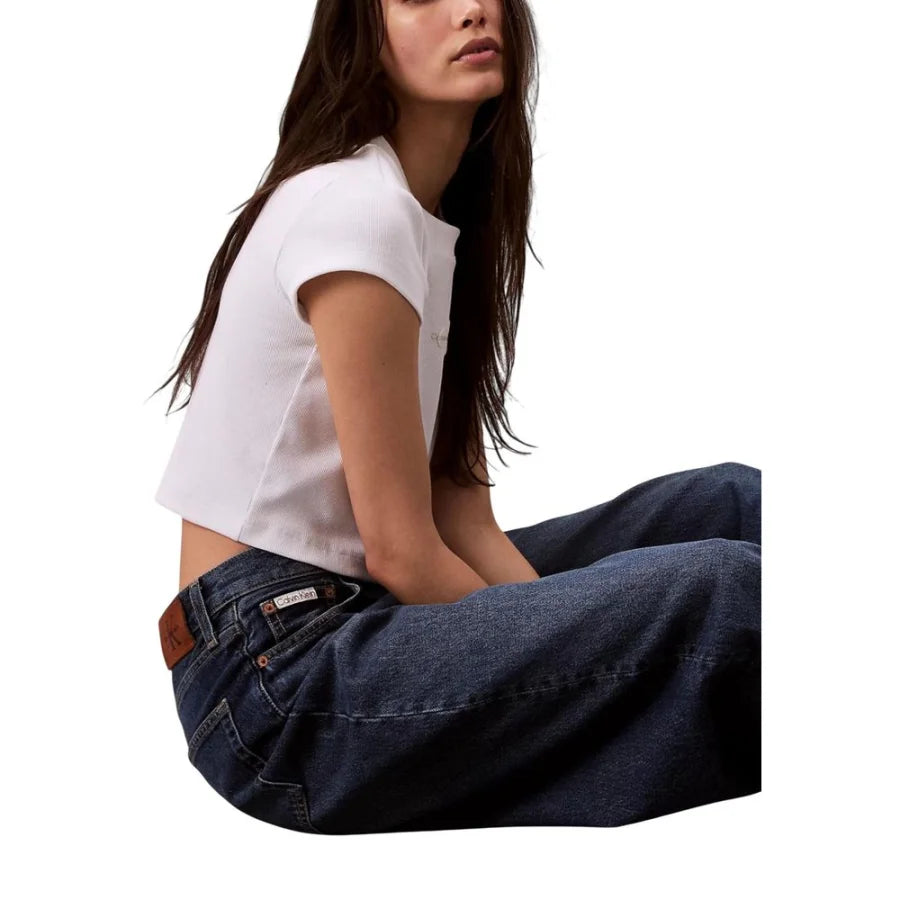 Calvin Klein Jeans Blue Recycled Cotton Bootcut
