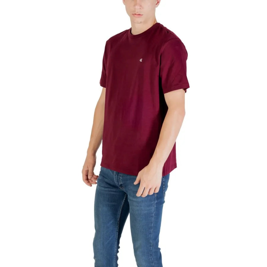 Calvin Klein Jeans Bordeaux Cotton T-Shirt