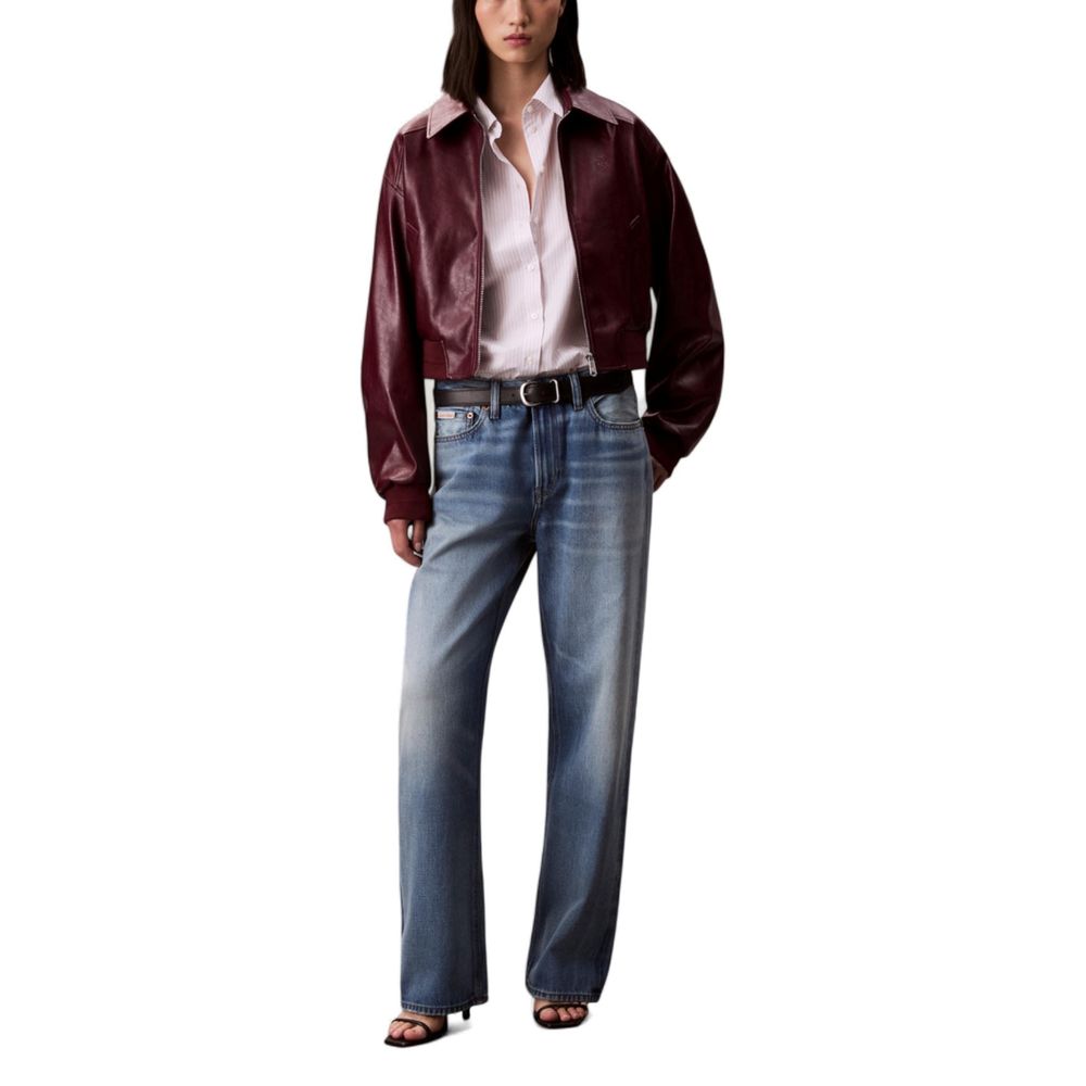 Calvin Klein Jeans Coats &amp; Jackets - Bordeaux Polyethylene Leather Jacket