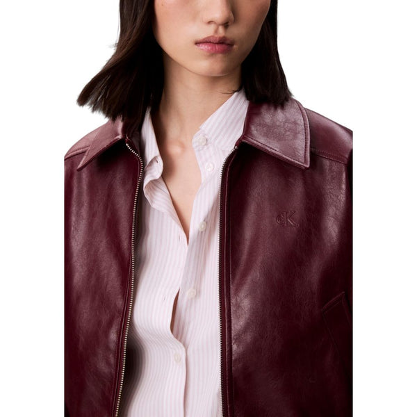 Calvin Klein Jeans Coats & Jackets - Bordeaux Polyethylene Leather Jacket