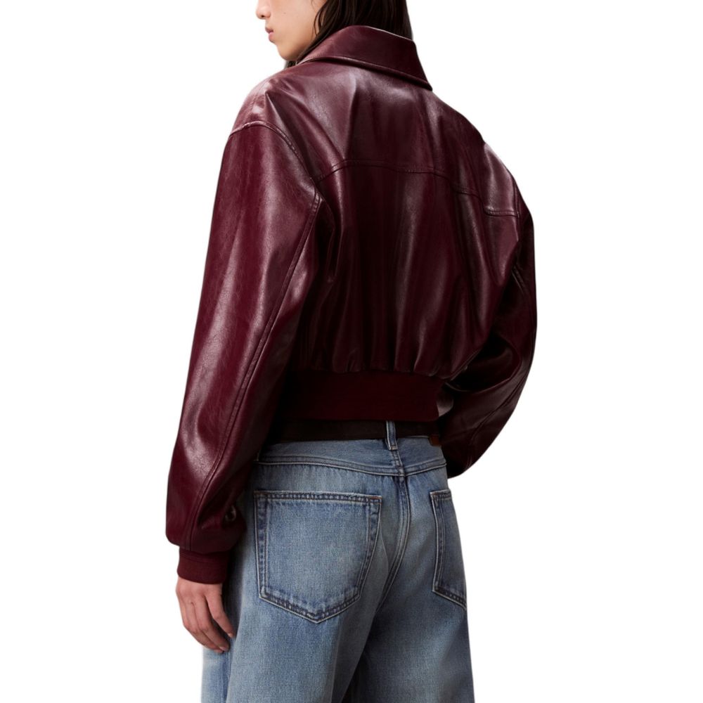 Calvin Klein Jeans Coats &amp; Jackets - Bordeaux Polyethylene Leather Jacket