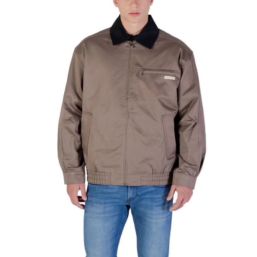 Calvin Klein Jeans Brown Cotton Bomber