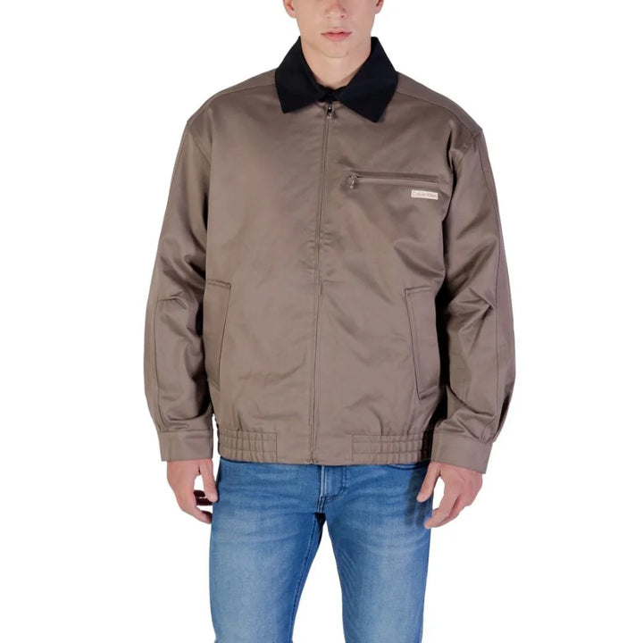 Calvin Klein Jeans Brown Cotton Bomber