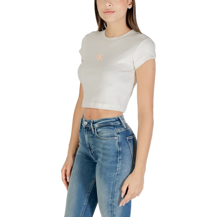 Calvin Klein Jeans - Cream Cotton T-Shirt