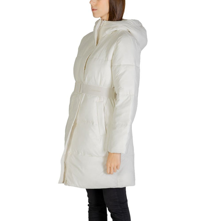 Calvin Klein Jeans Puffer Jackets - Cream Nylon Coat