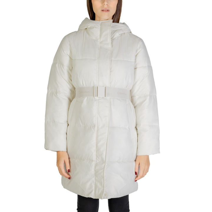 Calvin Klein Jeans Puffer Jackets - Cream Nylon Coat