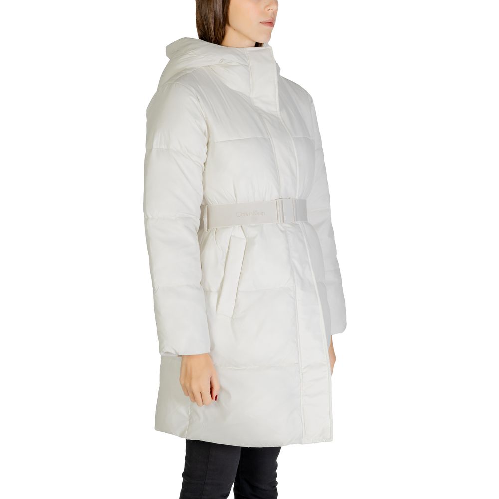 Calvin Klein Jeans Puffer Jackets - Cream Nylon Coat