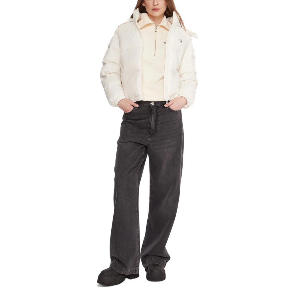 Calvin Klein Jeans Puffer Jackets - Cream Polyamide Coat