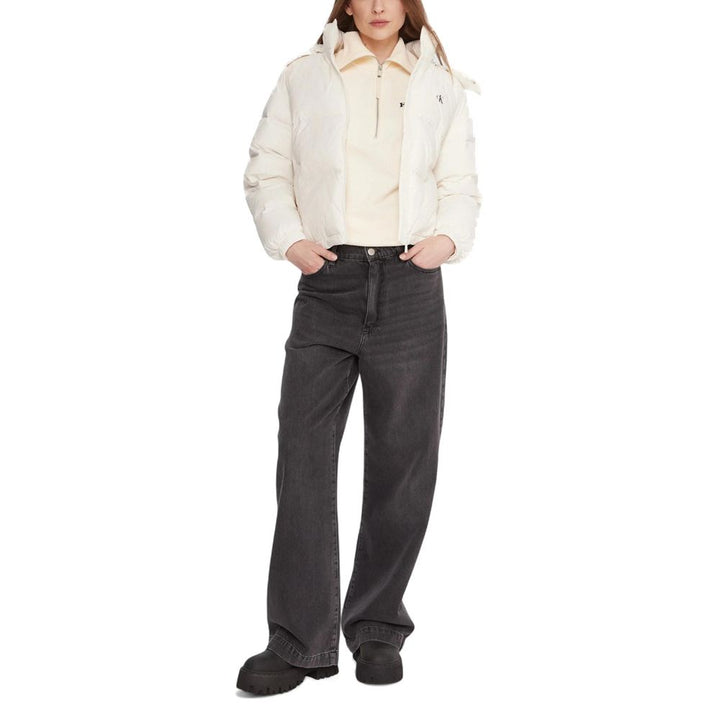 Calvin Klein Jeans Puffer Jackets - Cream Polyamide Coat