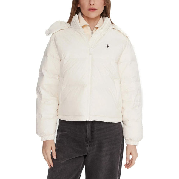 Calvin Klein Jeans Puffer Jackets - Cream Polyamide Coat