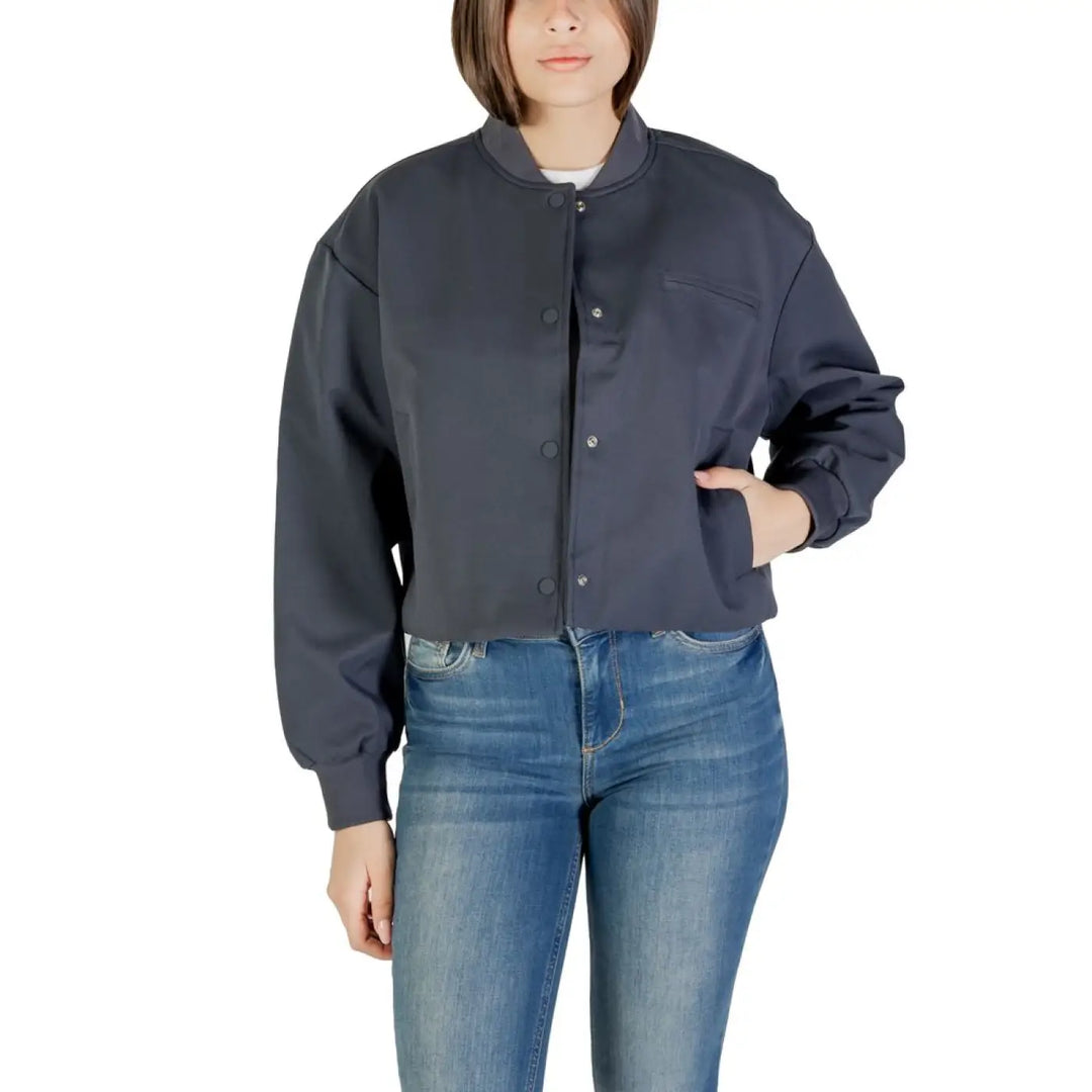 Calvin Klein Jeans Gray Recycled Polyester Bomber