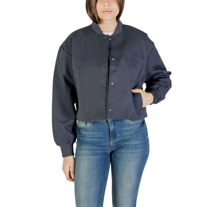 Calvin Klein Jeans Gray Recycled Polyester Bomber