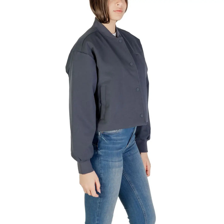 Calvin Klein Jeans Gray Recycled Polyester Bomber