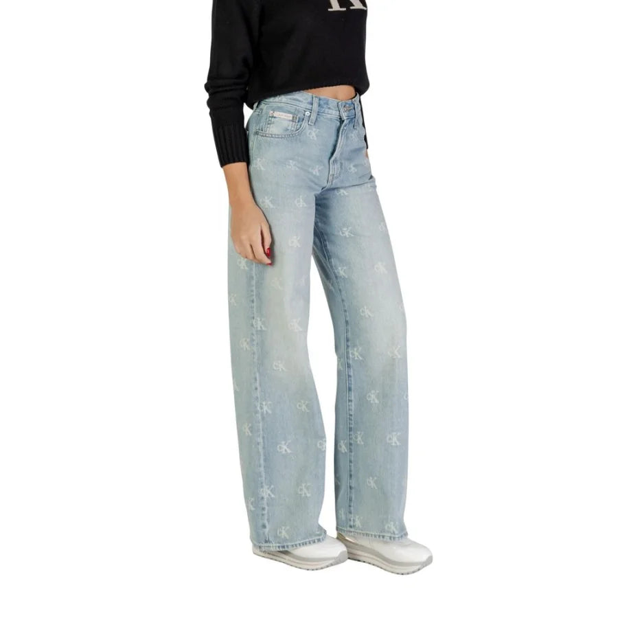 Calvin Klein Jeans Light Blue Cotton Bootcut