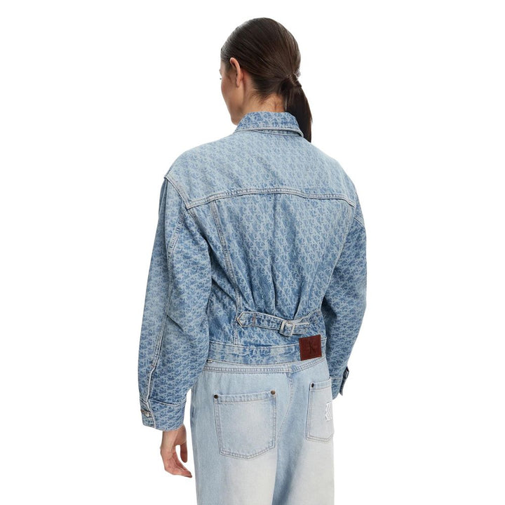Calvin Klein Jeans Trucker Jackets - Light Blue Cotton Denim Jacket