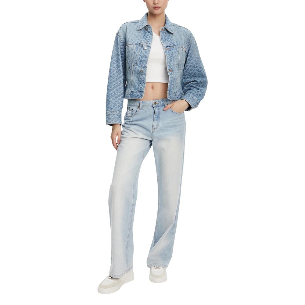 Calvin Klein Jeans Trucker Jackets - Light Blue Cotton Denim Jacket