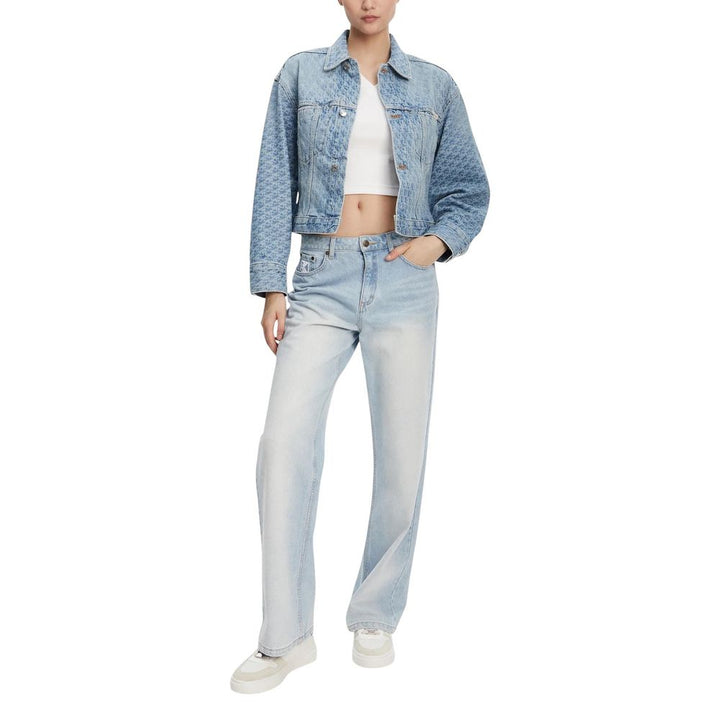 Calvin Klein Jeans Trucker Jackets - Light Blue Cotton Denim Jacket