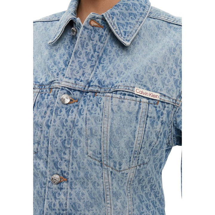Calvin Klein Jeans Trucker Jackets - Light Blue Cotton Denim Jacket