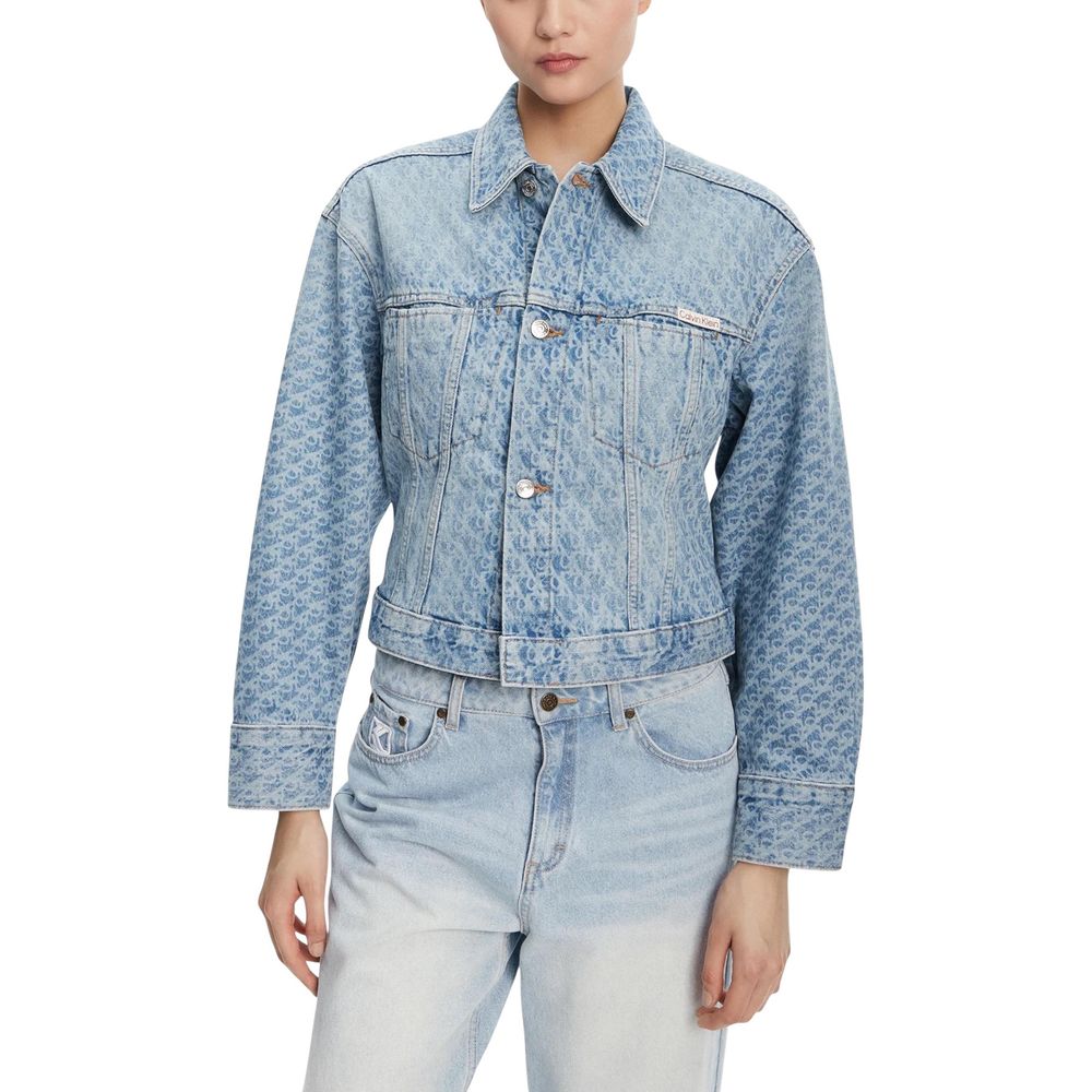 Calvin Klein Jeans Trucker Jackets - Light Blue Cotton Denim Jacket