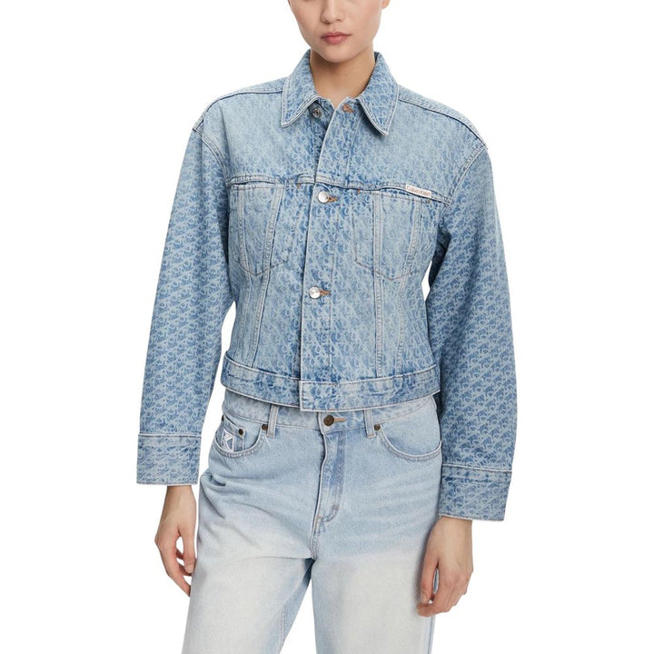 Calvin Klein Jeans Trucker Jackets - Light Blue Cotton Denim Jacket