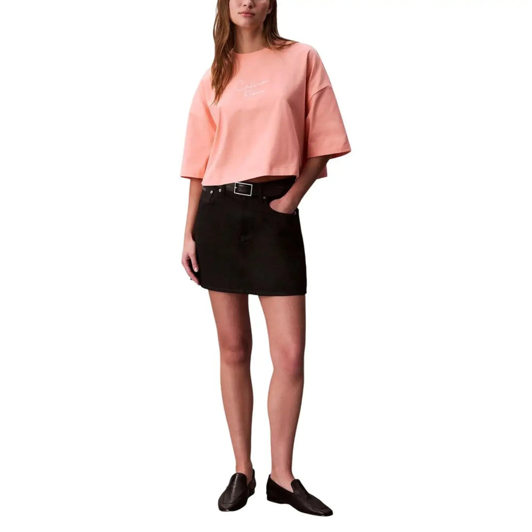 Calvin Klein Jeans Orange Cotton T-Shirt