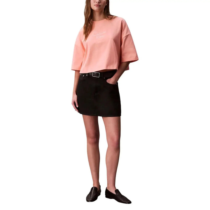 Calvin Klein Jeans Orange Cotton T-Shirt