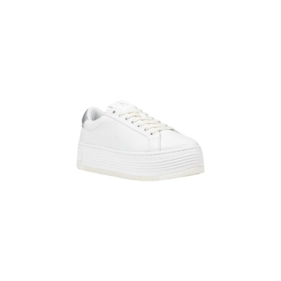 Calvin Klein Jeans Silver Leather Platform Sneakers