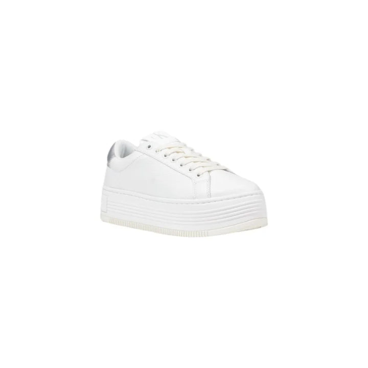 Calvin Klein Jeans Silver Leather Platform Sneakers