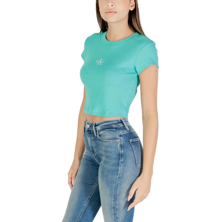 Calvin Klein Jeans Turquoise Cotton T-Shirt