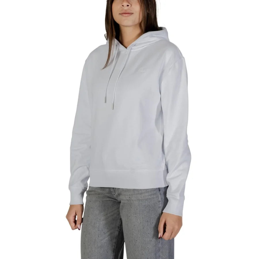 Calvin Klein Jeans White Cotton Hoodie