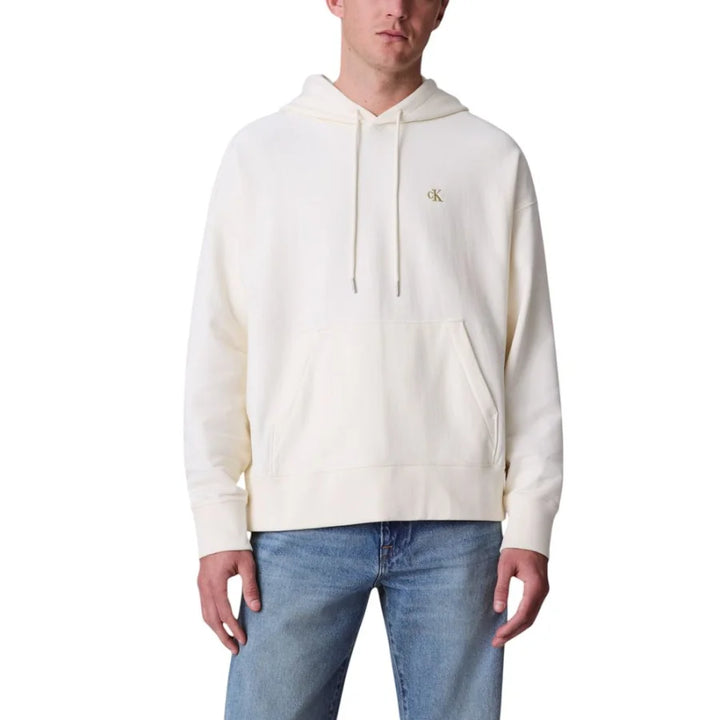 Calvin Klein Jeans White Cotton Hoodie