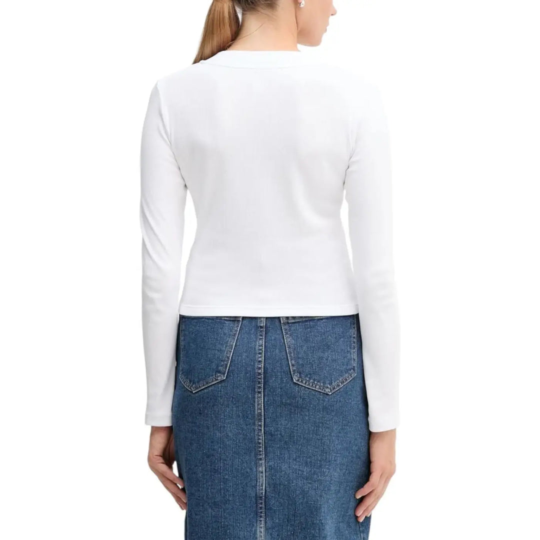 Calvin Klein Jeans White Cotton Long Sleeve T-shirt