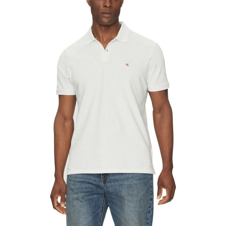 Calvin Klein Jeans White Cotton Polo Shirt