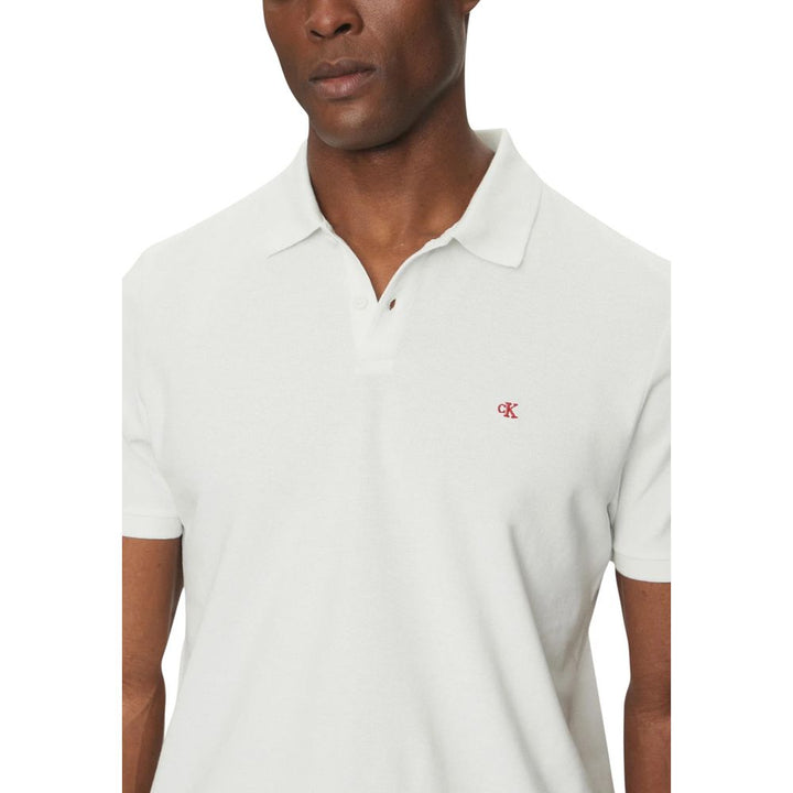 Calvin Klein Jeans White Cotton Polo Shirt