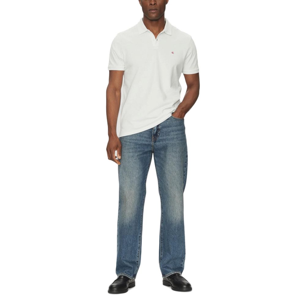 Calvin Klein Jeans White Cotton Polo Shirt