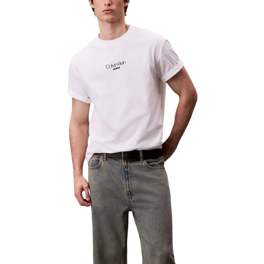 Calvin Klein Jeans White Cotton T-Shirt