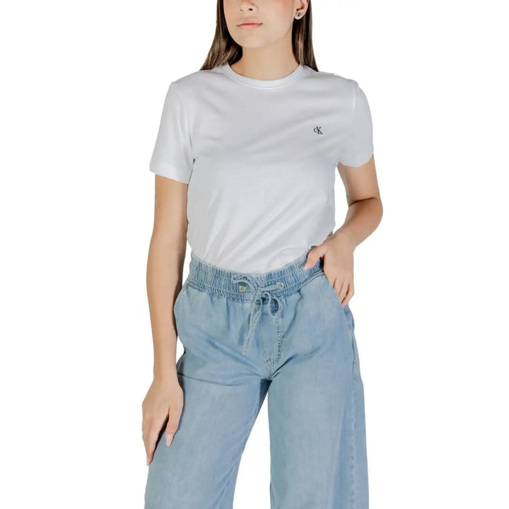 Calvin Klein Jeans White Cotton T-Shirt