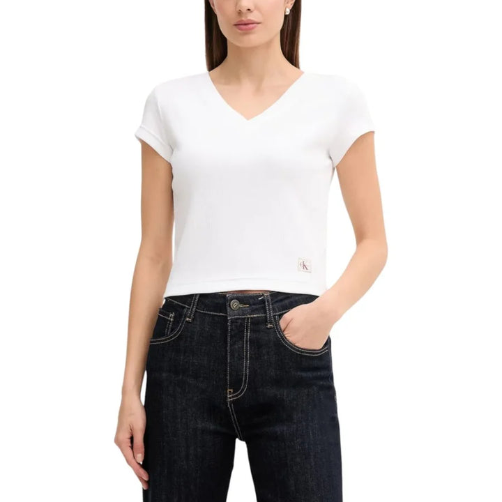 Calvin Klein Jeans White Cotton T-Shirt