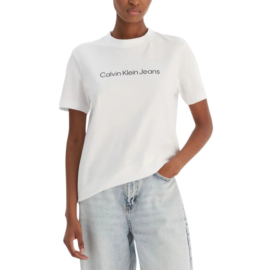 Calvin Klein Jeans White Cotton T-Shirt